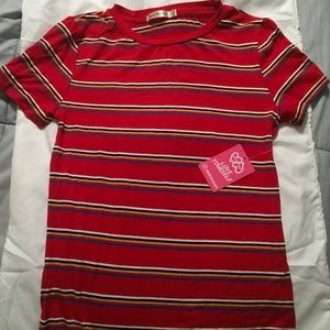 HEART & HIPS STRIPED TEE SIZE: XS